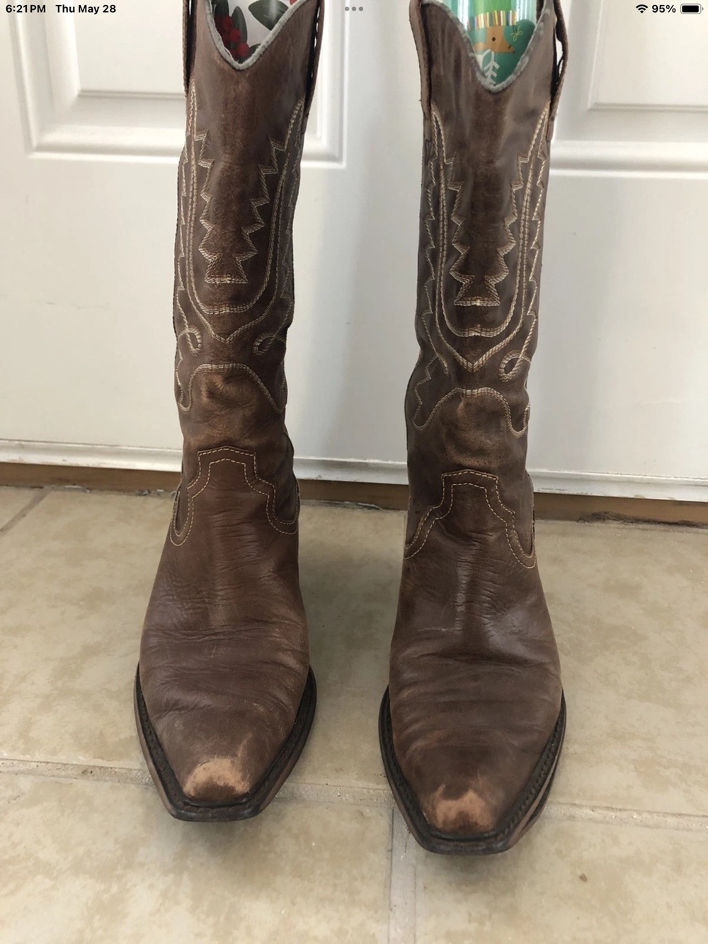 Steve Madden Brown Cowboy Boots Sz 7.5
